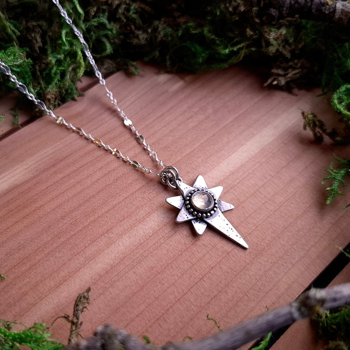 Moonstone Star Sterling Silver Pendant