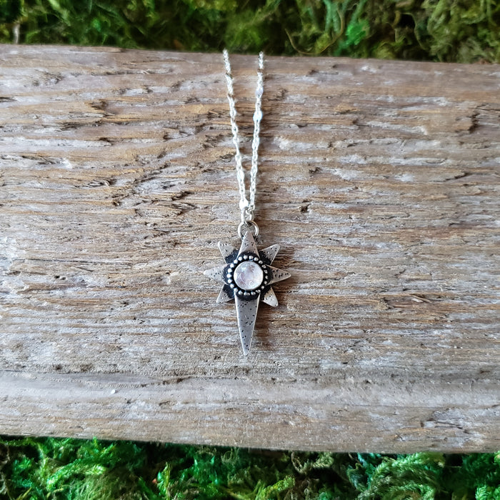Moonstone Star Sterling Silver Pendant