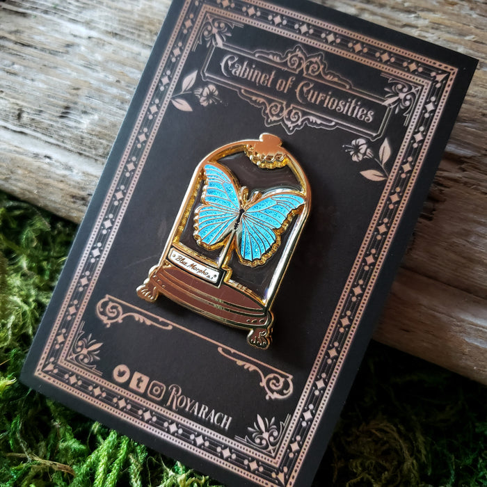 Morpho Butterfly Curio Jar Enamel Pin