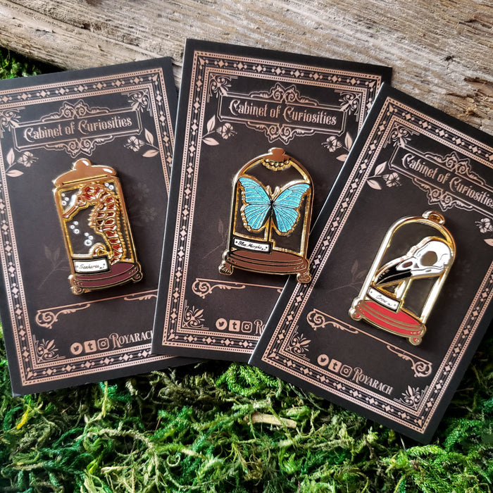 Morpho Butterfly Curio Jar Enamel Pin