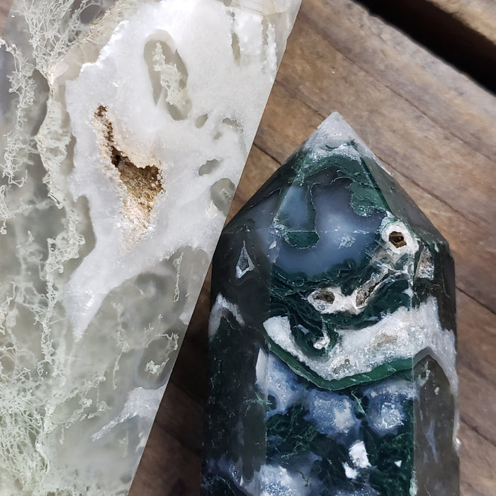 Moss Agate Obelisks