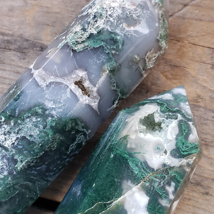 Moss Agate Obelisks