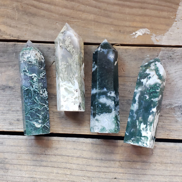 Moss Agate Obelisks