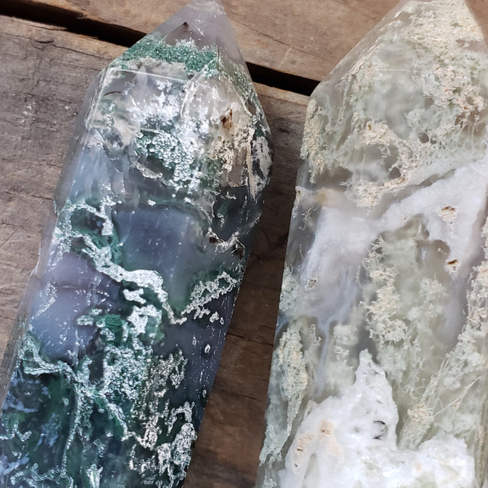 Moss Agate Obelisks
