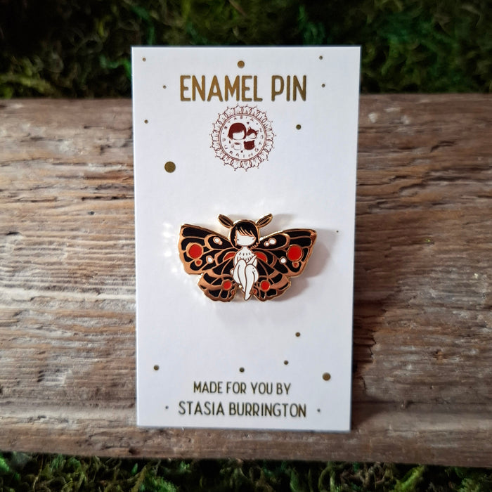 Moth Girl Enamel Pin