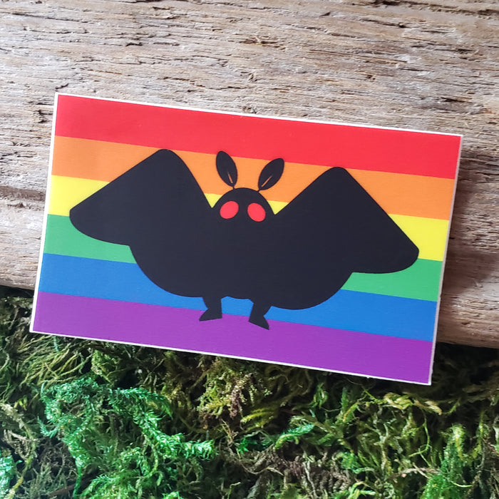Mothman Pride Flag Sticker