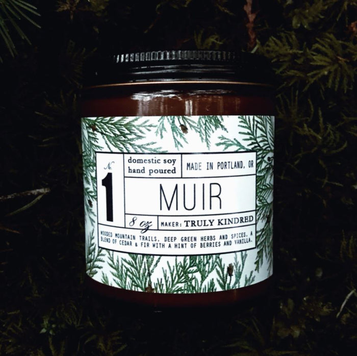"Muir" Cedar, Fir, Berries, & Vanilla 8oz. Soy Candle