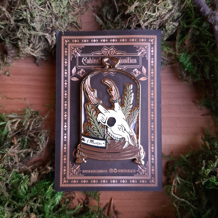 Muntjac Skull Curio Enamel Pin