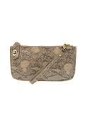 natural python mini crossbody wristlet clutch