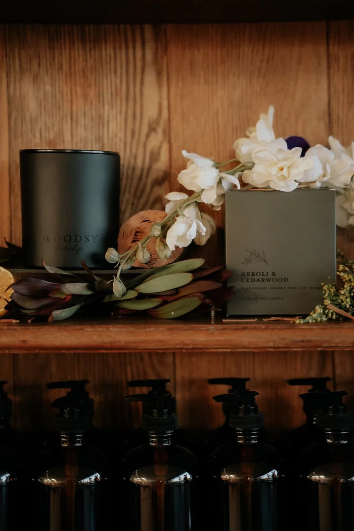Neroli & Cedarwood Gold Lid Candle & Boutique Box