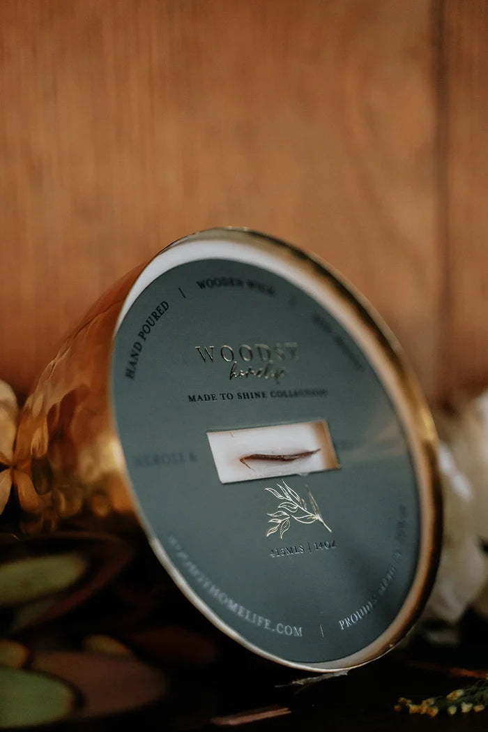 Neroli & Cedarwood Solid Brass 14oz Soy Candle