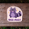 "Nice Racc" Raccoon Vinyl Sticker