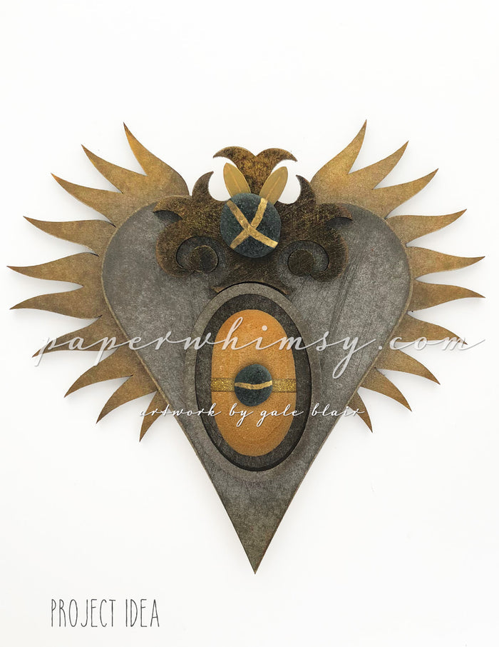 Odd Heart Medallion No.2 - paperwhimsy