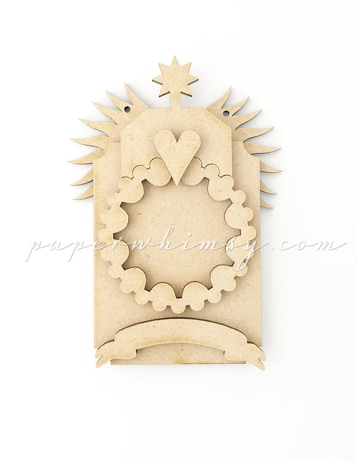 Odd Ornament - Winged Heart Star - paperwhimsy