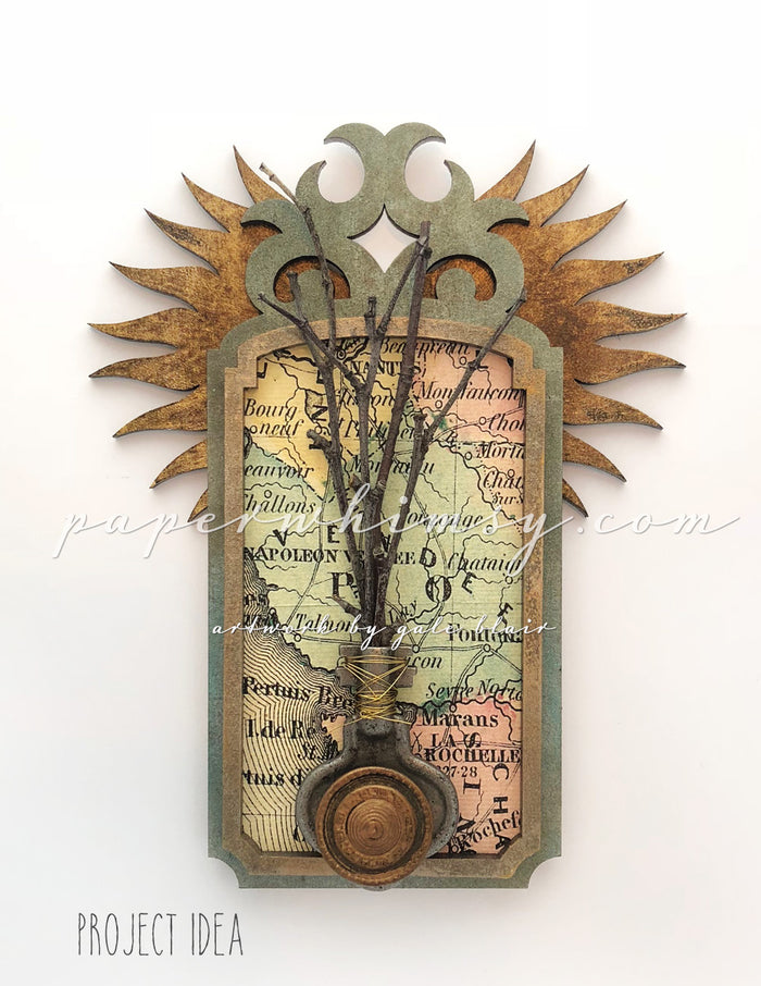 Odd Winged Medallion No.2 - paperwhimsy