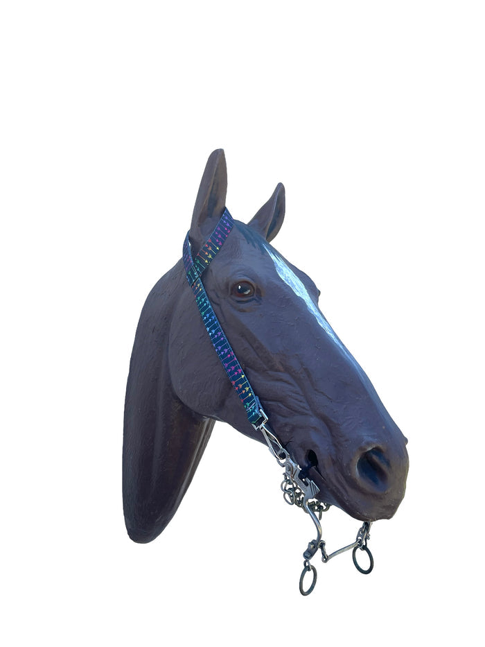 One Ear Headstall arrows      print with quick change clips average horse size - Tiffanys Braided Tack LLC
