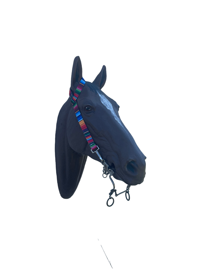 One Ear Headstall serape print with quick change clips horse size