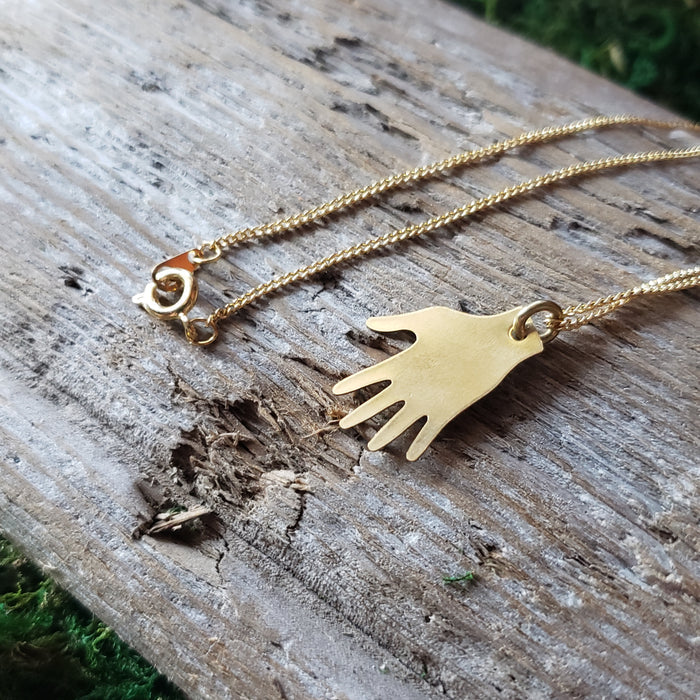 Open Hand Brass Pendant