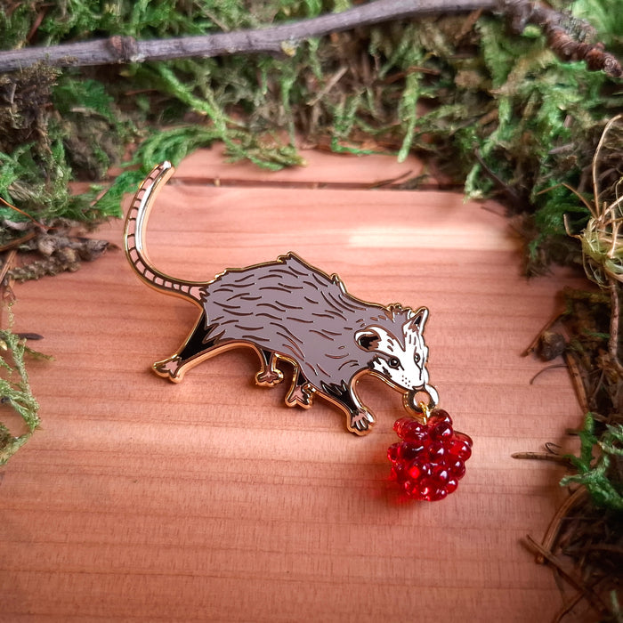 Opossum & Berry Enamel Pin