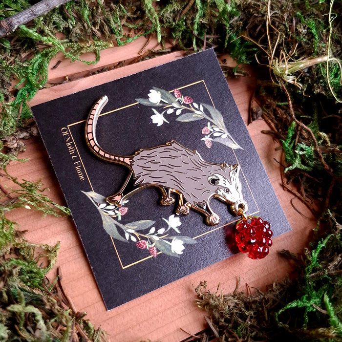 Opossum & Berry Enamel Pin