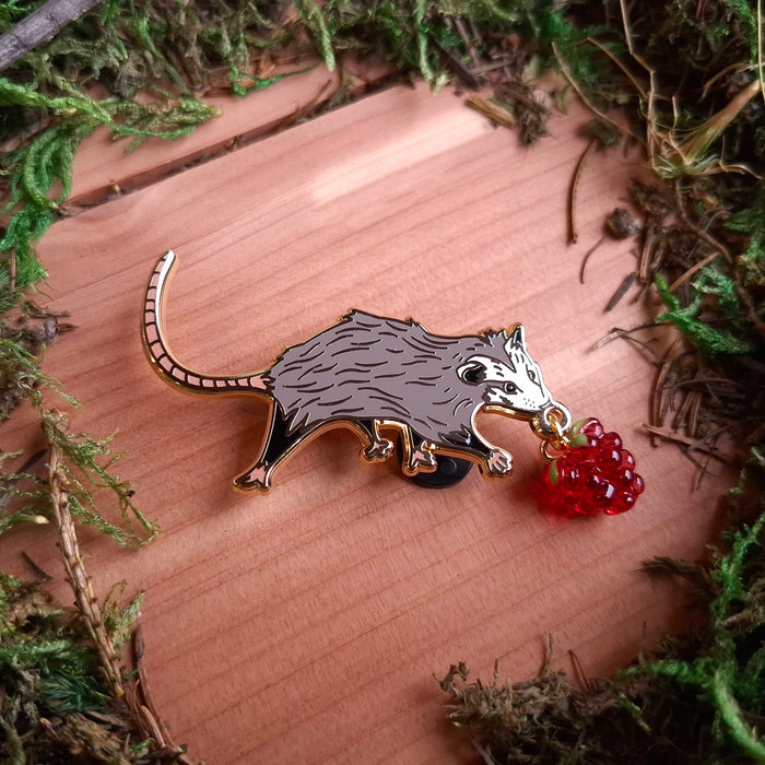 Opossum & Berry Enamel Pin