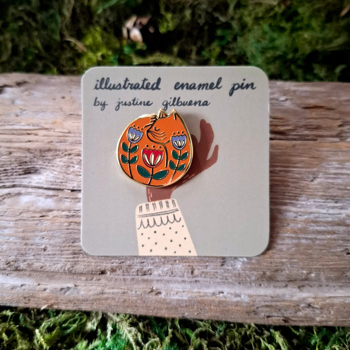 Orange Cat Nap Enamel Pin