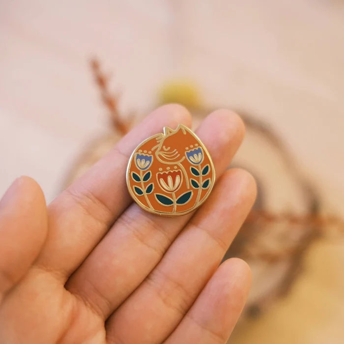 Orange Cat Nap Enamel Pin