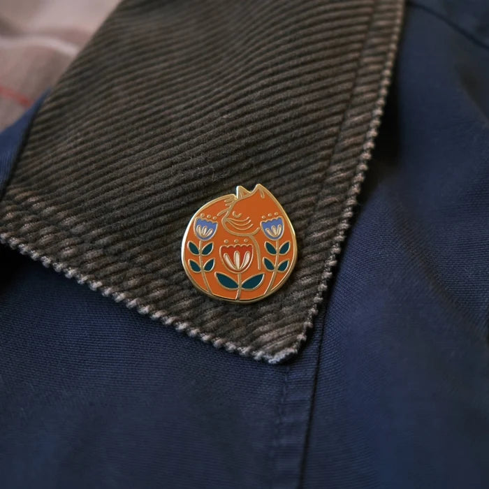 Orange Cat Nap Enamel Pin