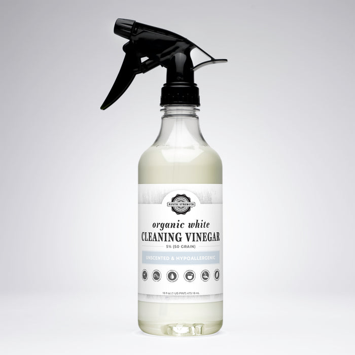 Rustic Strength,Organic White Cleaning Vinegar,5% (50 grain),16 oz Plastic,Unscented