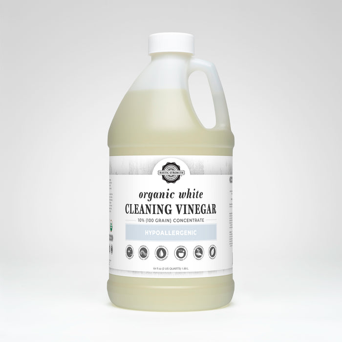 Rustic Strength, Organic White Cleaning Vinegar Concentrate 10% (100 grain), 64 oz Plastic, Unscented