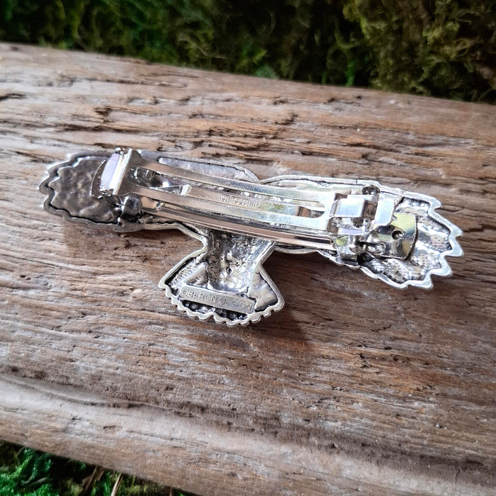 Owl Pewter Hair Barrette