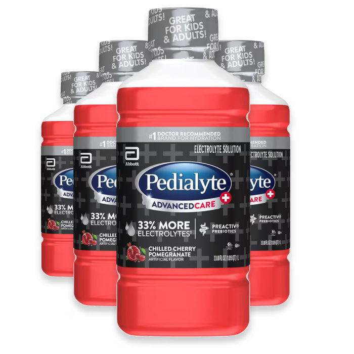 Pedialyte AdvancedCare Plus Iced Cherry Pomegranate Electrolyte Solution - 33.8 oz - 4 Pack