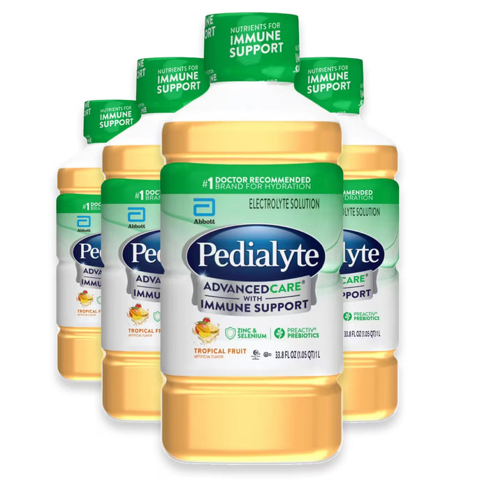 Pedialyte AdvancedCare Tropical Fruit Electrolyte Solution - 33.8 oz - 4 Pack