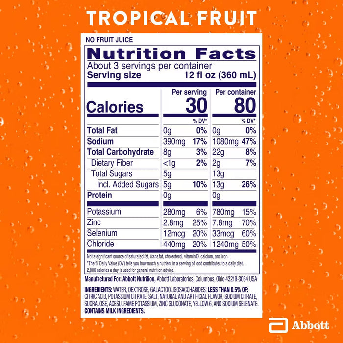 Pedialyte AdvancedCare Tropical Fruit Electrolyte Solution - 33.8 oz - 4 Pack