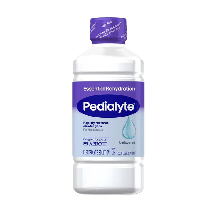 Pedialyte Essential Rehydration Unflavored Electrolyte Solution - 33.8 oz - 8 Pack
