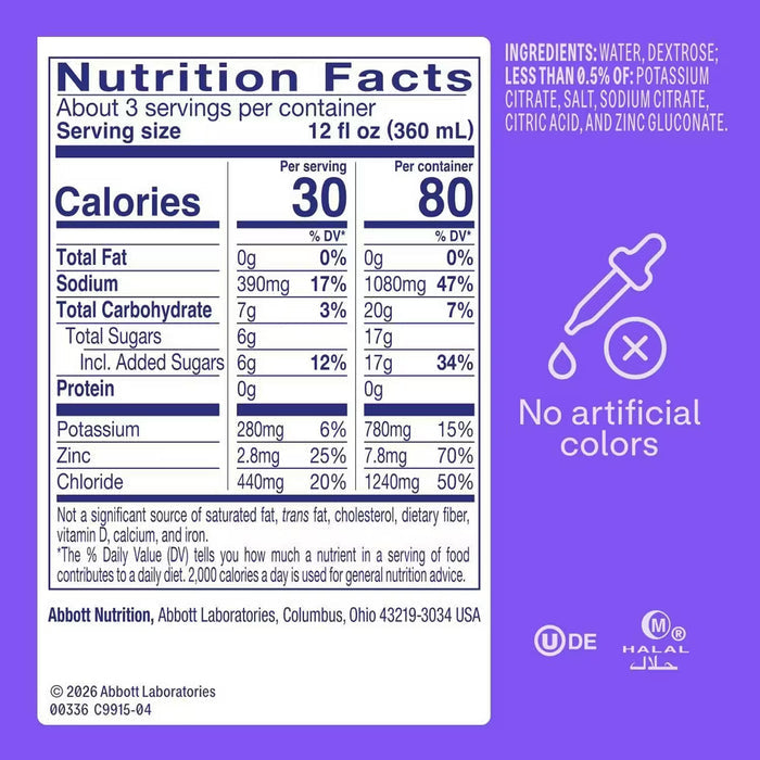 Pedialyte Essential Rehydration Unflavored Electrolyte Solution - 33.8 oz - 8 Pack