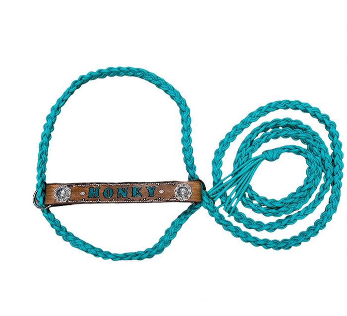 Personalized COW halter full cow size - Tiffanys Braided Tack LLC