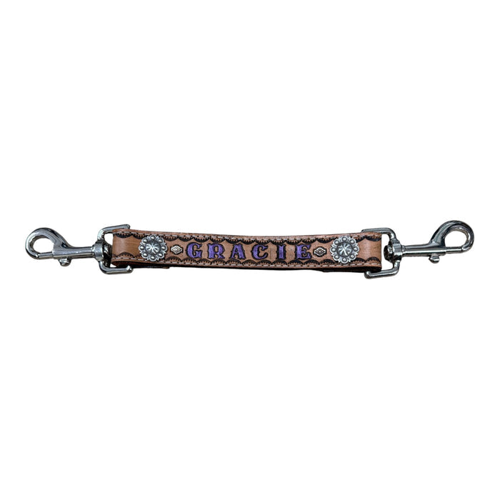 Personalized  goat or sheep halter hand hold in purple