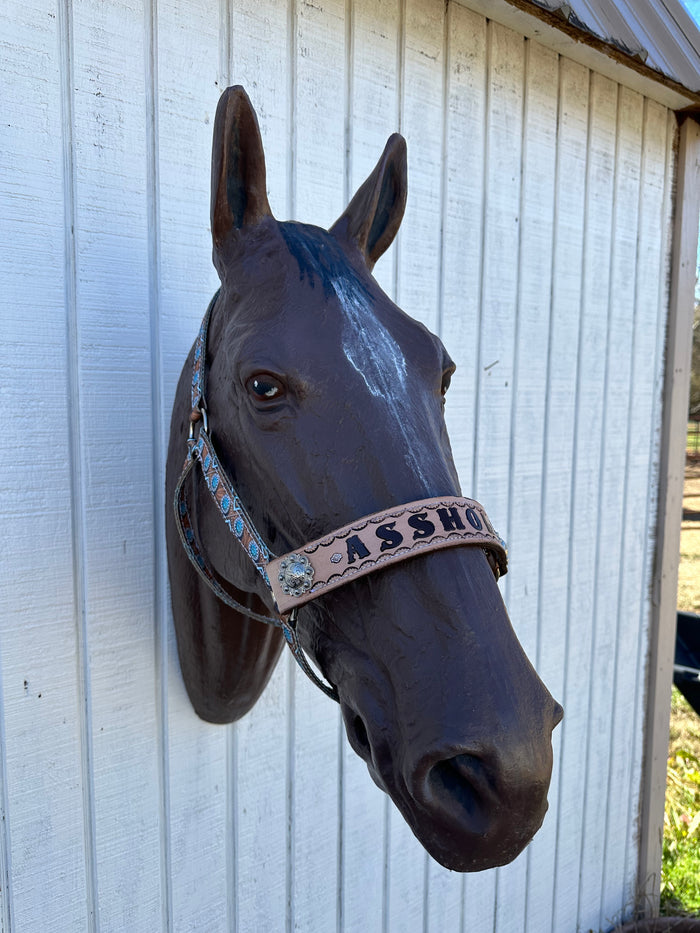 PERSONALIZED western  concho nylon horse halter.