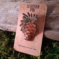 Pine Cone Leather Brooch