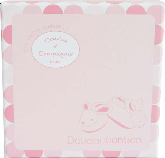 Doudou et Compagnie Pink Bunny Booties with Rattle