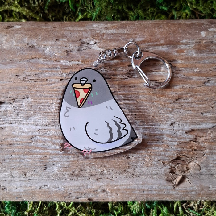 Pizza Pigeon Double-sided Keychain