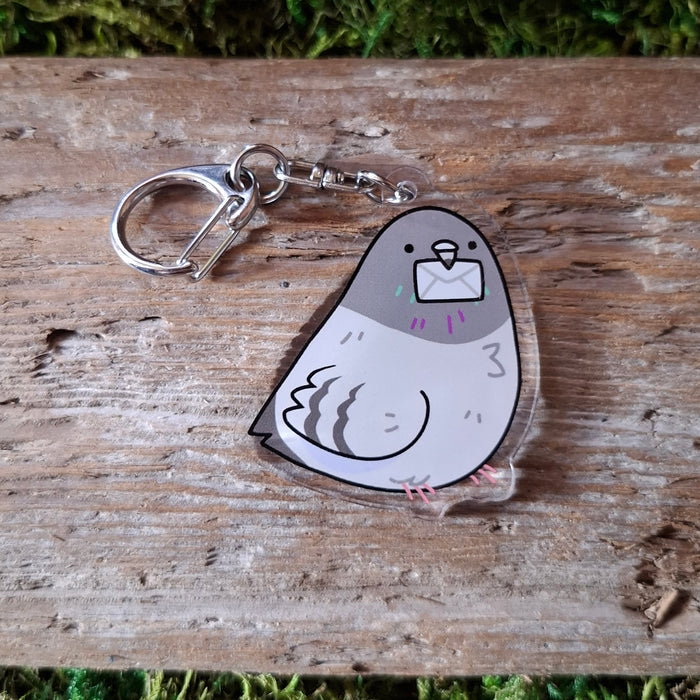 Pizza Pigeon Double-sided Keychain