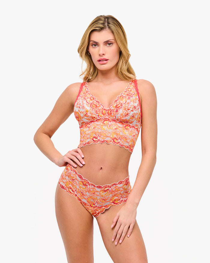 Orange Bralette - Never  Say Never Ombre Plungie Longline Bralette