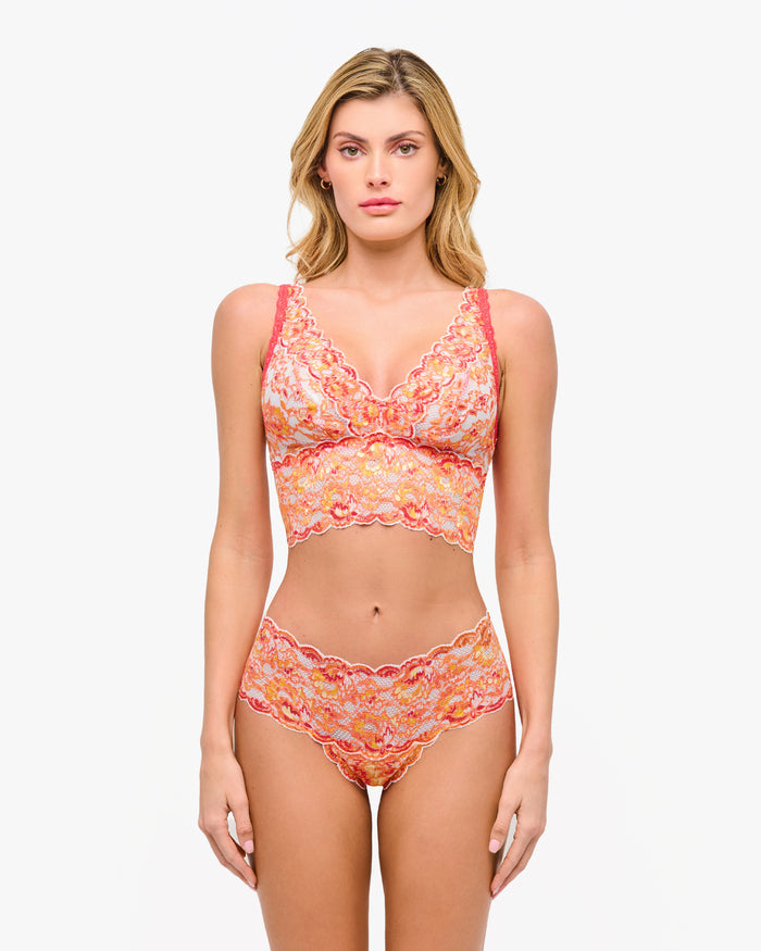 Orange Bralette - Never  Say Never Ombre Plungie Longline Bralette