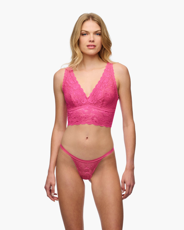 Pink Bralette - Never Say Never Plungie Longline Bralette