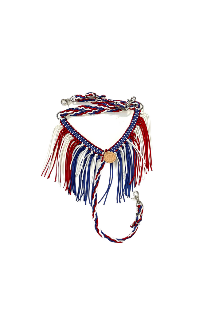 Pony Fringe breast collar -Patriotic tack set