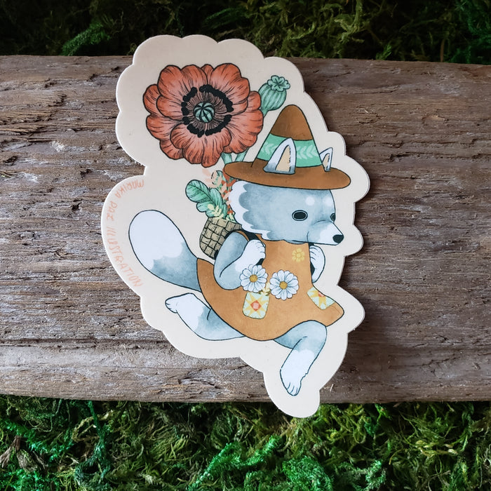 Poppy Fox Vinyl Sticker