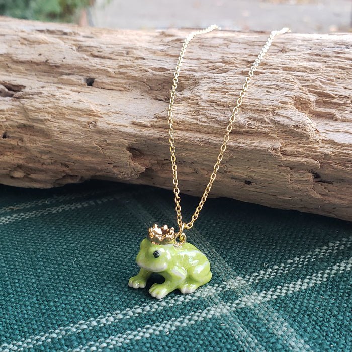 Porcelain Frog Prince Pendant