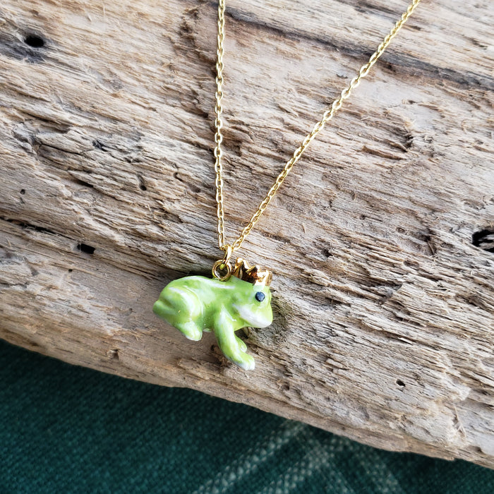 Porcelain Frog Prince Pendant